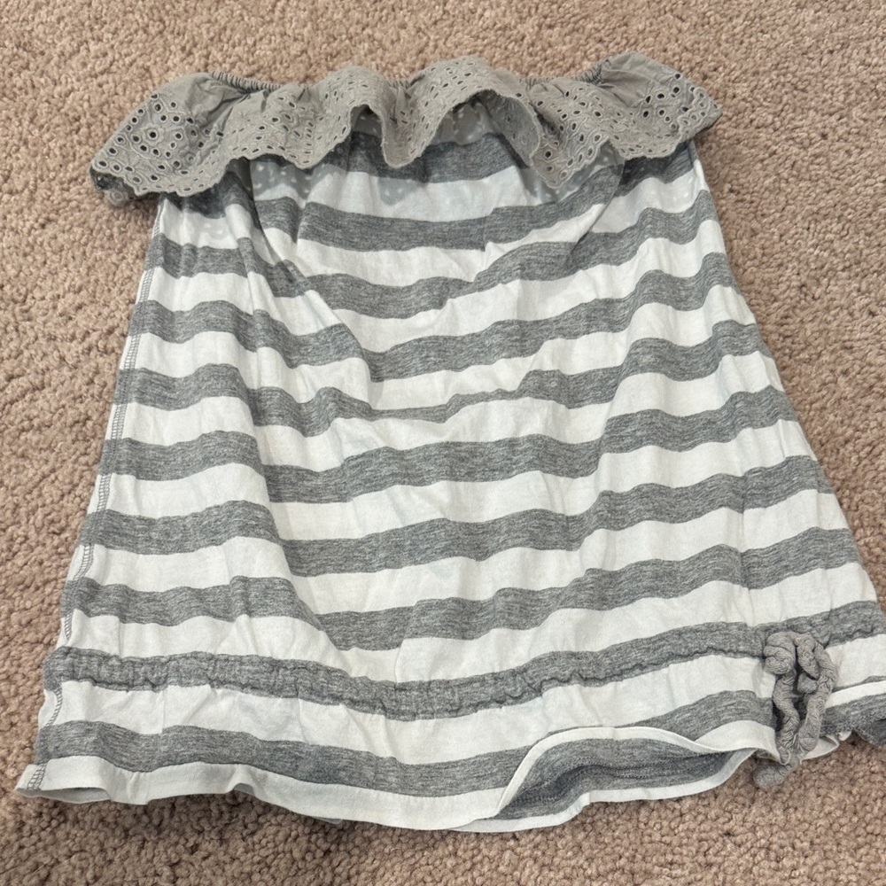 Gilly Hicks Gray and White Striped Top